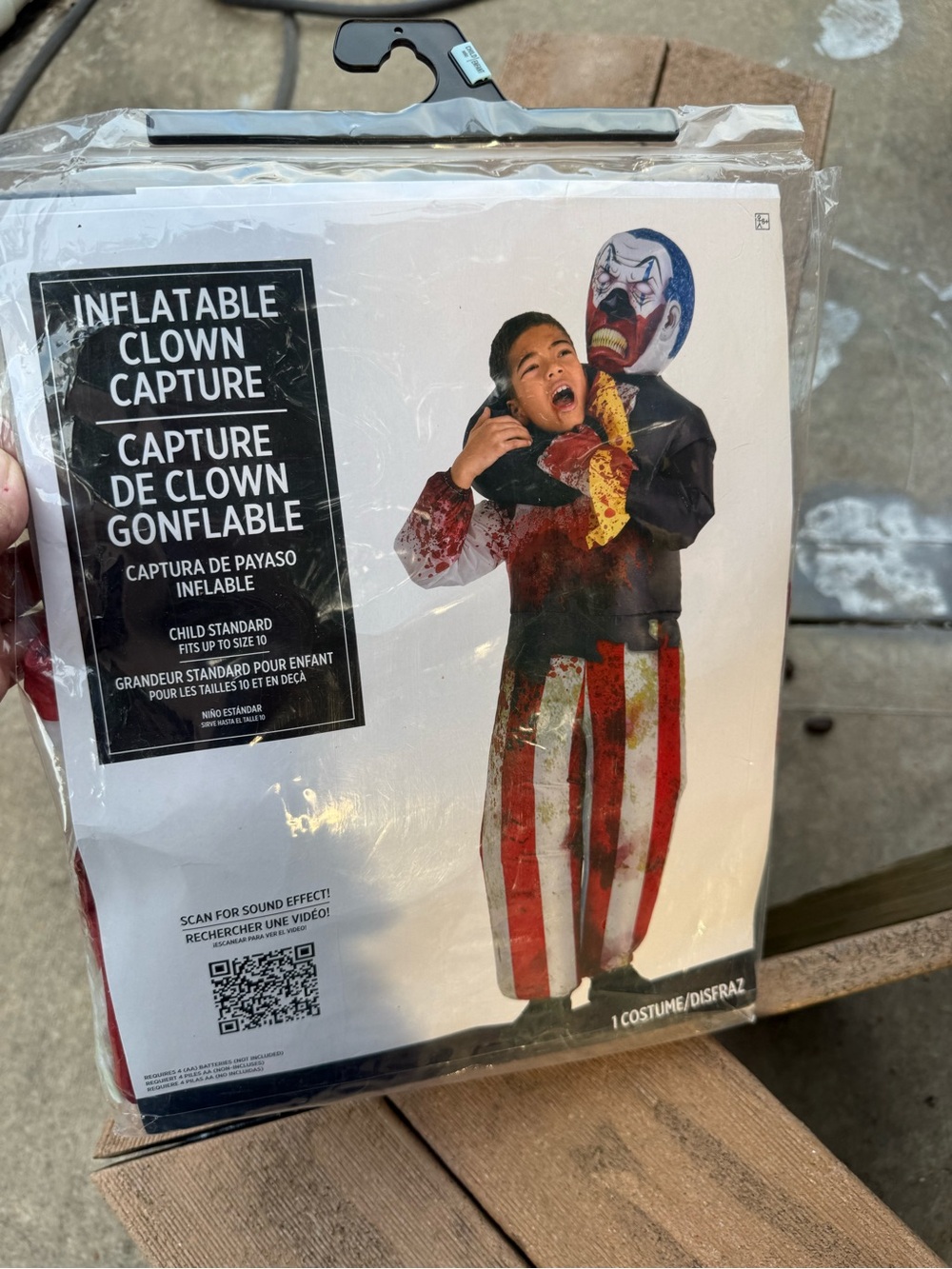 Inflatable Clown Capture KIDS Costume Halloween Horror Evil Circus Scary